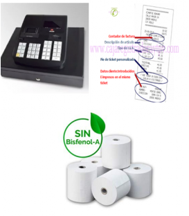 Caja Registradora Olivetti ECR 7790 con  programación telefónica y 10 rollos de papel de regalo